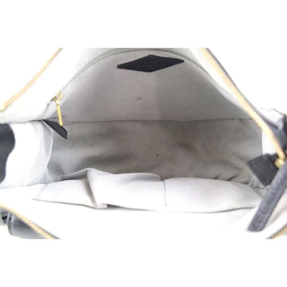 FOSSIL BLACK GENUINE LEATHER MEDIUM ZIP TOP HOBO TOTE SHOULDER BAG HANDBAG PURSE - Picture 9 of 15